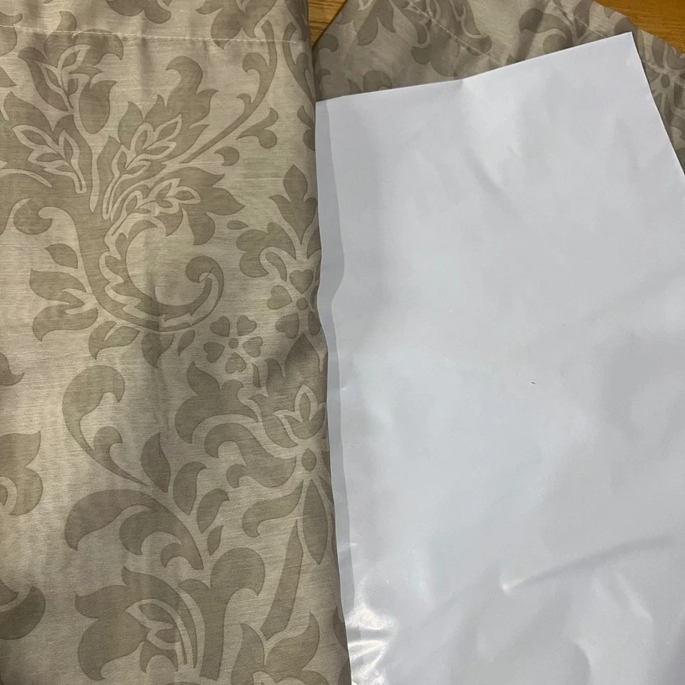 Martha Stewart Olive Green Damask Sheer Curtain Panels 52x84 Set of 2 Classic